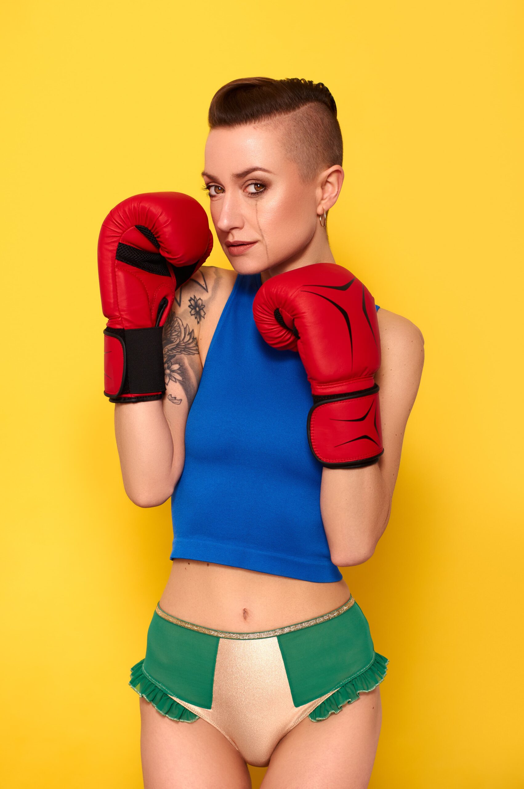 Photographie I SAID NO de Middy Sebolavy, portrait contemporain engagé, mettant en scène une expression forte et un message de refus, illustrant la force et l’autonomie féminine.